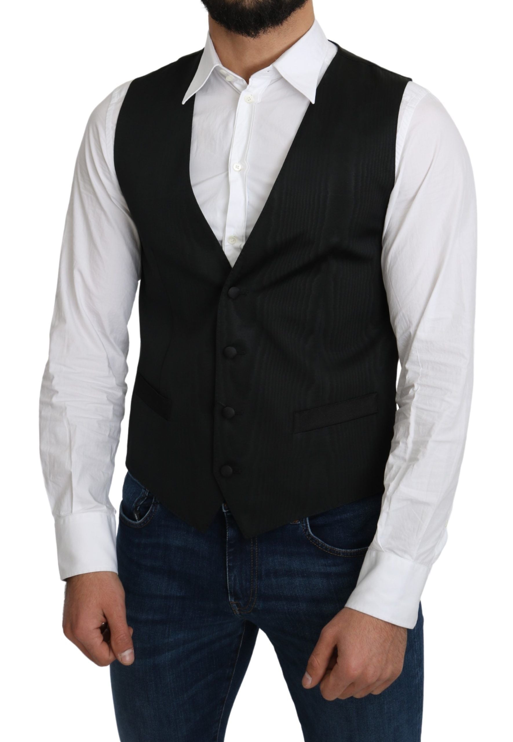 Dolce & Gabbana Gray resmi ceket %100 ipek yelek